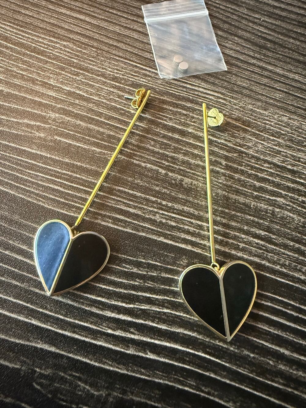 Kate Spade New York Heritage Spade Linear Drop Earrings - Black Enamel Gold